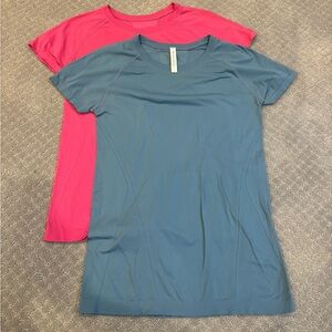 Athleta - Blue and Pink Short Sleeve Athletic Shirts